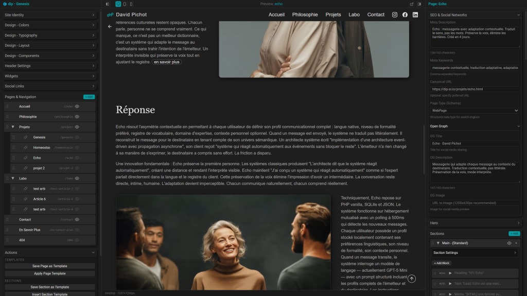 interface du CSM SSG Genesis